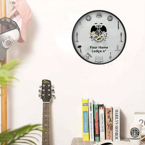 32nd Degree Scottish Rite Clock - Wings Down Frame with LED - Bricks Masons