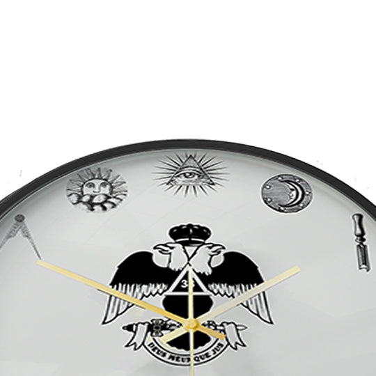 33rd Degree Scottish Rite Clock - Wings Down Frame with LED - Bricks Masons