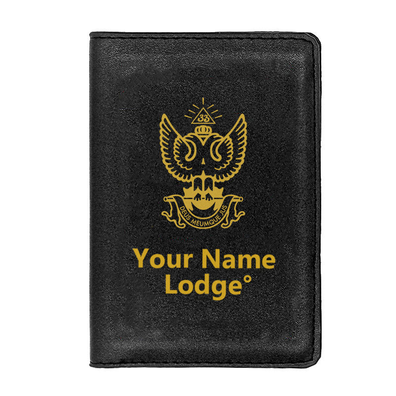 33rd Degree Scottish Rite Wallet - Wings Up Black & Brown - Bricks Masons
