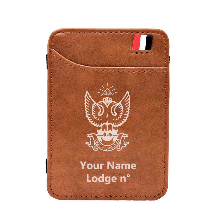 33rd Degree Scottish Rite Wallet - Wings Up Black & Brown - Bricks Masons