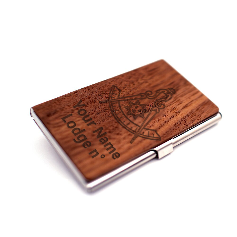 Past Master Blue Lodge California Regulation Business Card Holder - (RFID Protection) - Bricks Masons