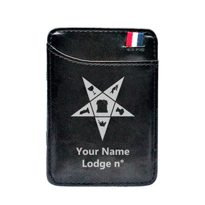 OES Wallet - Black & Brown - Bricks Masons