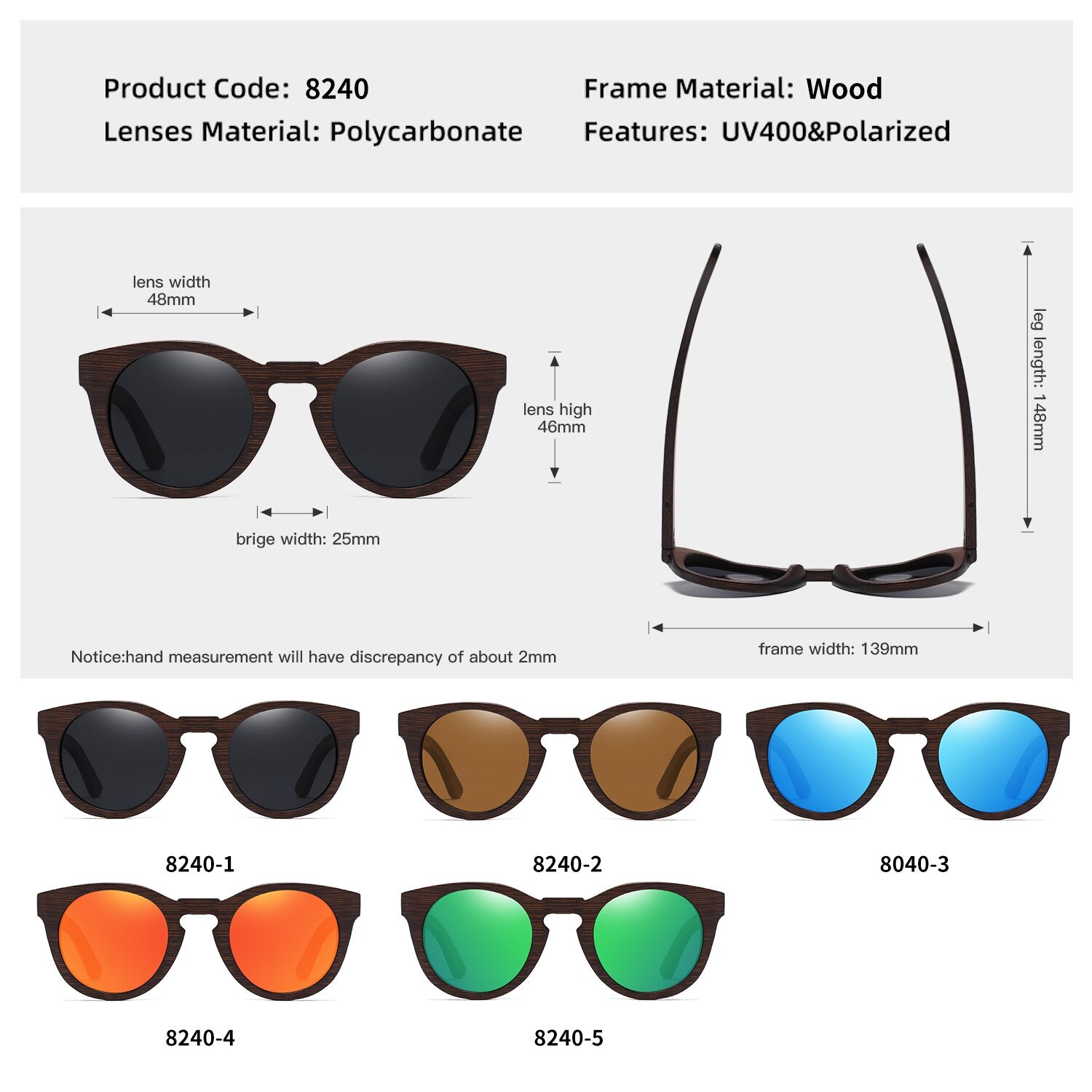 OES Sunglasses - Various UV Lenses Colors - Bricks Masons