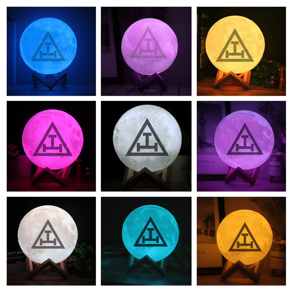 Royal Arch Chapter Lamp - 3D Moon Various Colors - Bricks Masons