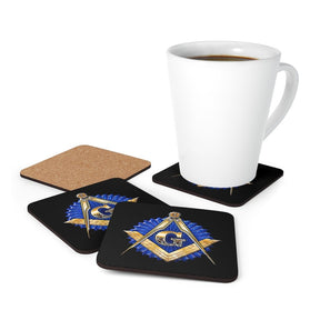 Master Mason Blue Lodge Coaster - Golden Square & Compass G - Bricks Masons