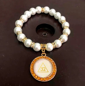 32nd Degree Scottish Rite Bracelet - Gold and White - Bricks Masons