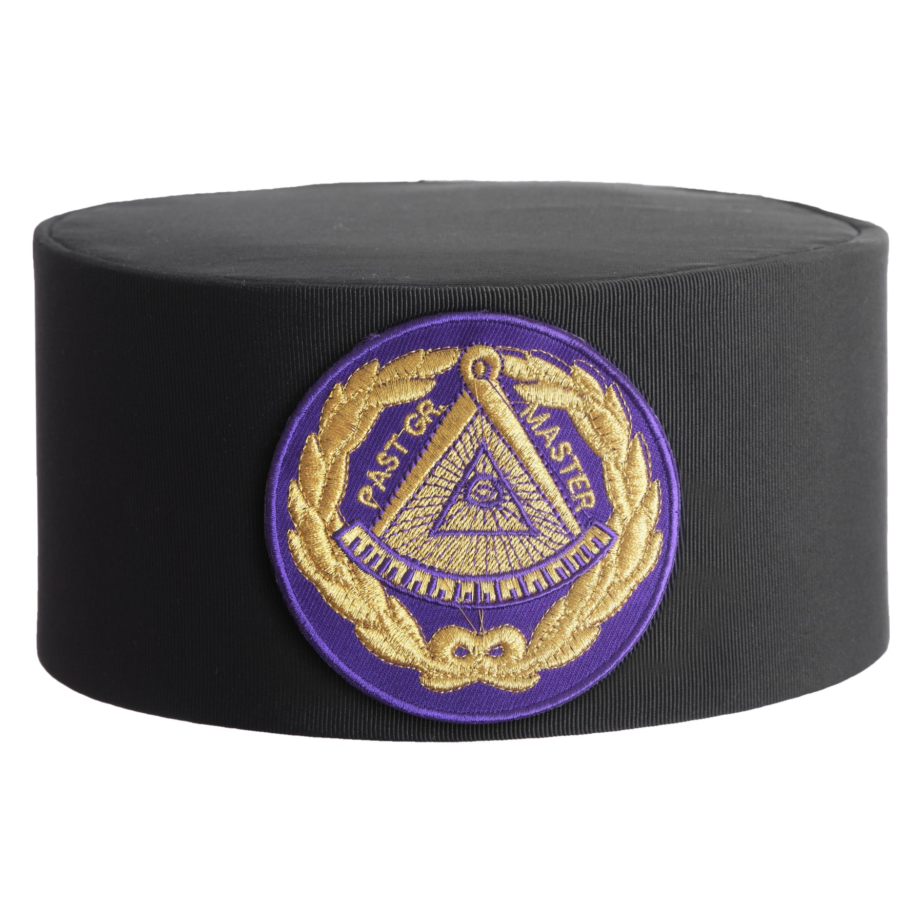 Past Grand Master Blue Lodge Crown Cap - Purple Patch With Gold Emblem - Bricks Masons