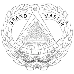 Grand Master Blue Lodge Ring - Black Blue Tungsten - Bricks Masons