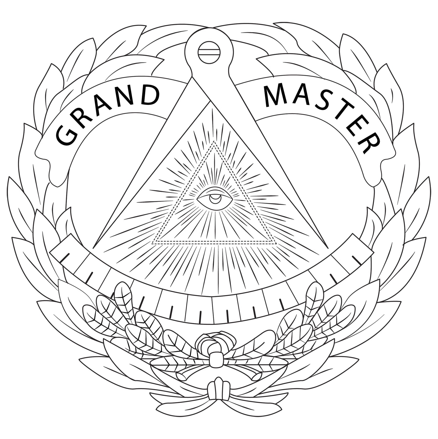 Grand Master Blue Lodge Ring - 8MM Pipe Silver Tungsten - Bricks Masons