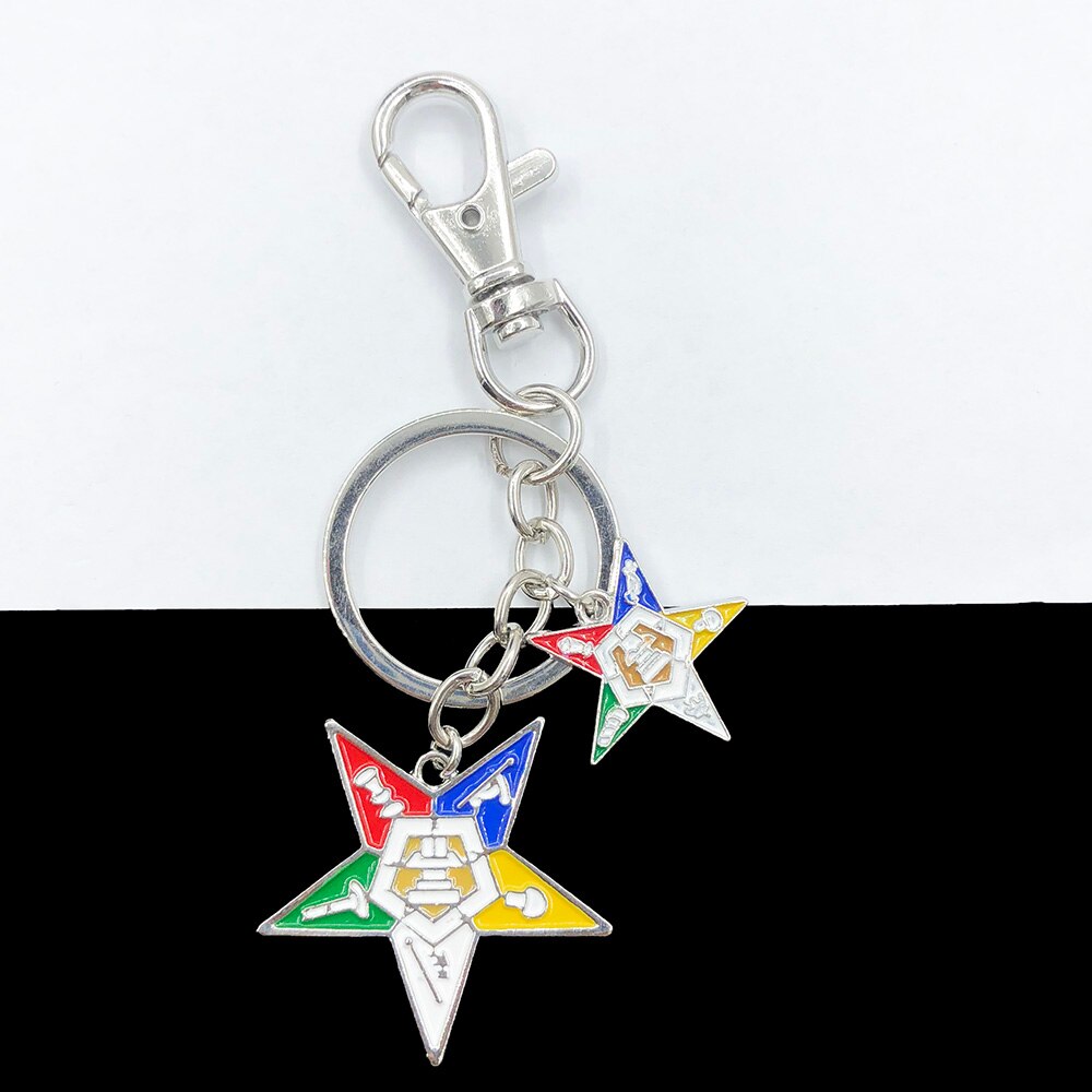 OES Keychain - Double Star - Bricks Masons