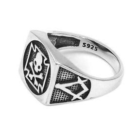 Widows Sons Ring - 925 Sterling Silver - Bricks Masons