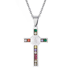 Knights Templar Commandery Necklace - Colorful Rhinestone Cross Pendants - Bricks Masons