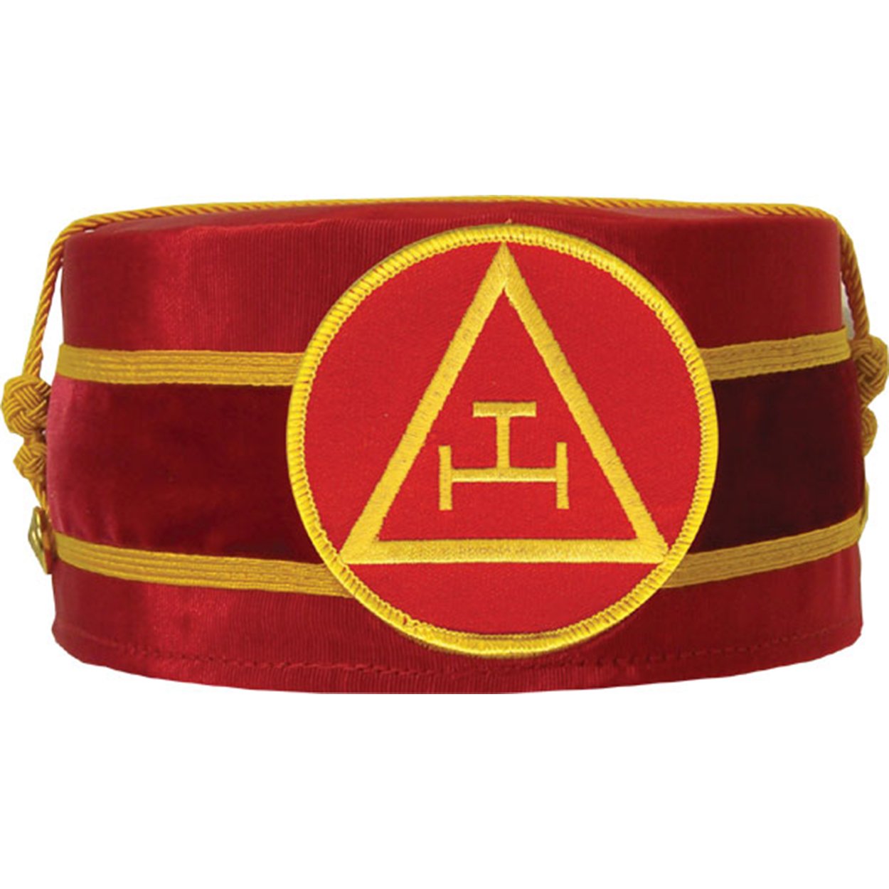 Royal Arch Chapter Crown Cap - Red Triple Tau Insignia - Bricks Masons