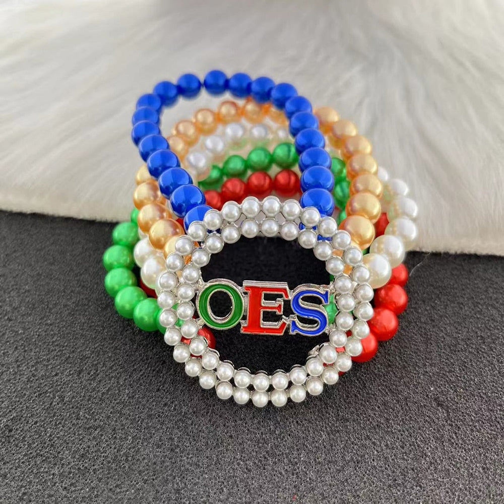 OES Bracelet - Colorful Pearls - Bricks Masons