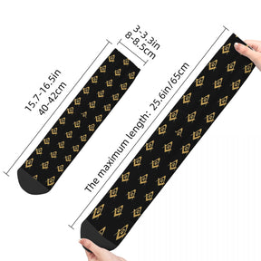 Master Mason Blue Lodge Sock - Black & Gold - Bricks Masons