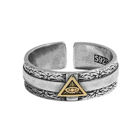 Eye Of Providence Ring - Sterling Silver - Bricks Masons