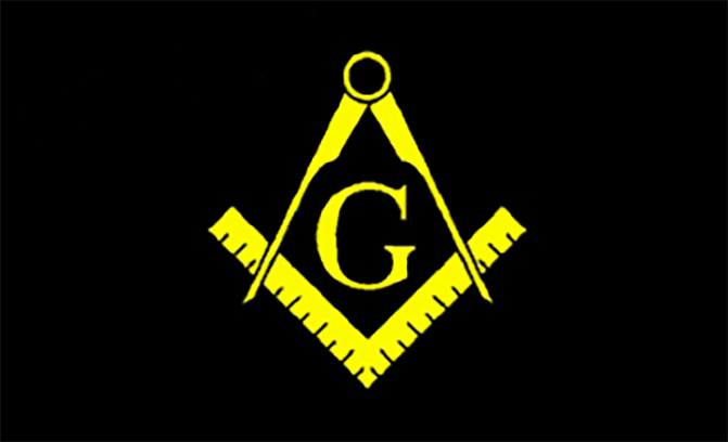 Black & Yellow Masonic Flag - Bricks Masons
