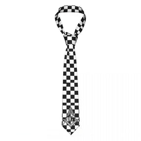 Master Mason Blue Lodge Necktie - White & Black - Bricks Masons