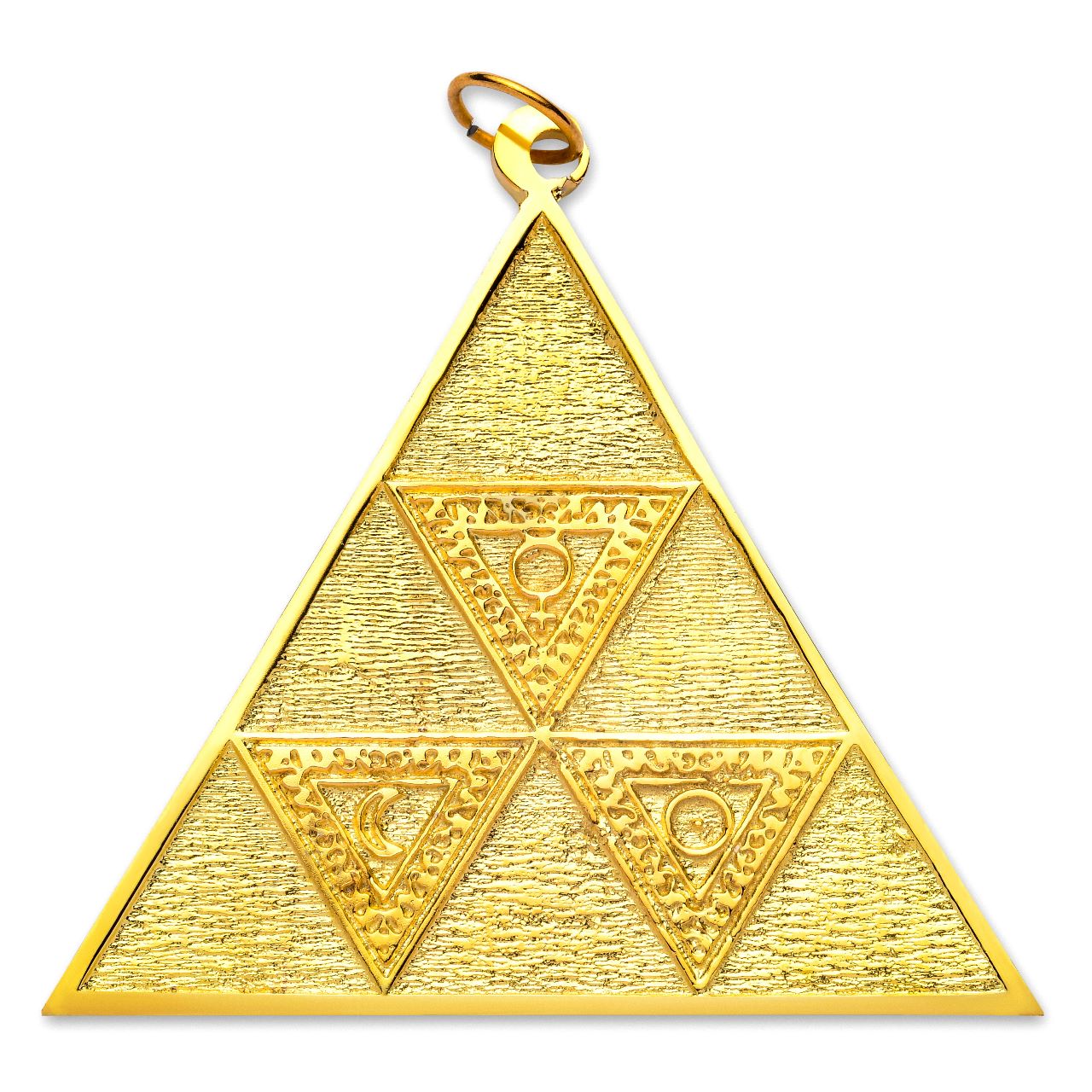 6th Degree Intimate Secretary Scottish Rite Officer Collar Jewel - Gold Plated - Bricks Masons