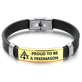 Council Bracelet - Steel & Leather - Bricks Masons