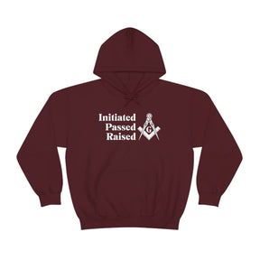 Master Mason Blue Lodge Hoodie - Initiated Passed Raised - Bricks Masons