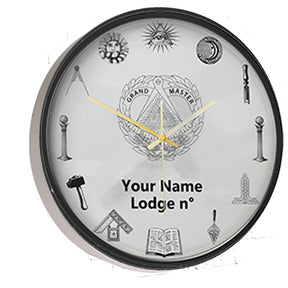 Grand Master Blue Lodge Clock - Frame with LED - Bricks Masons