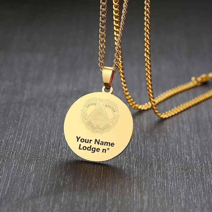 Grand Master Blue Lodge Necklace - Various Stainless Steel Colors - Bricks Masons