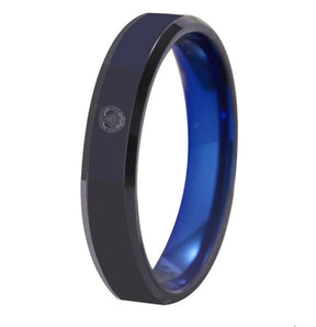 Grand Master Blue Lodge Ring - Black With Blue Tungsten - Bricks Masons