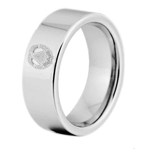 Grand Master Blue Lodge Ring - Silver Color Pipe Cut Tungsten - Bricks Masons