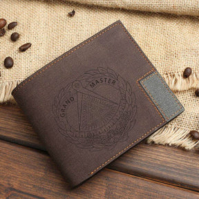 Grand Master Blue Lodge Wallet - Leather Various Colors - Bricks Masons