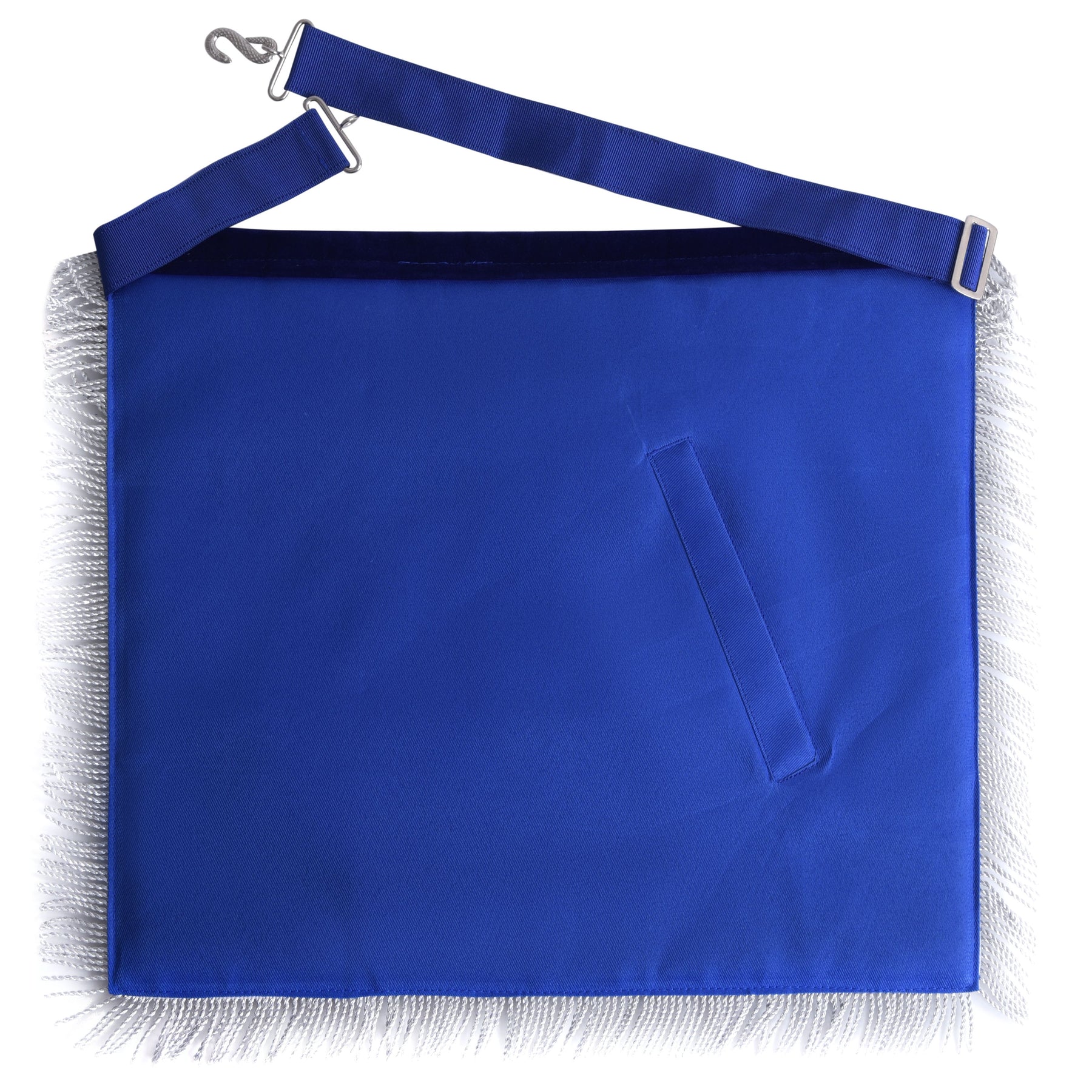 Junior Warden Blue Lodge Officer Apron - Navy Blue Velvet With Fringe - Bricks Masons
