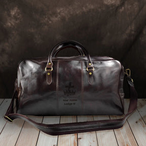 Knights Templar Travel Bag - Genuine Leather - Bricks Masons