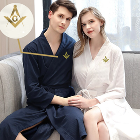 Master Mason Blue Lodge Bathrobe - Various Colors - Bricks Masons