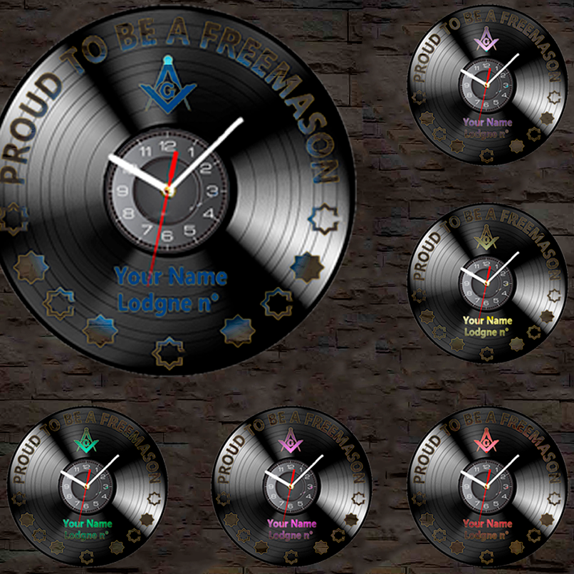 Master Mason Blue Lodge Clock - Vinyl Record - Bricks Masons