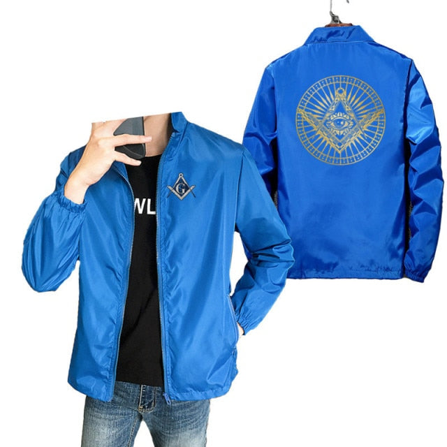 Master Mason Blue Lodge Jacket - Compass And Square All Seeing Eye (Multiple Colors) - Bricks Masons