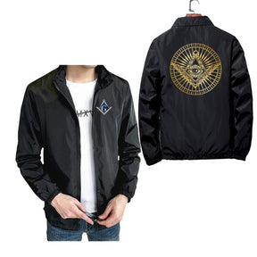 Master Mason Blue Lodge Jacket - Compass And Square All Seeing Eye (Multiple Colors) - Bricks Masons