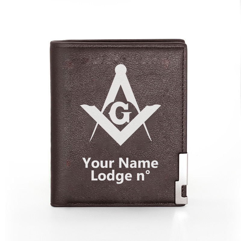 Master Mason Blue Lodge Wallet - Black & Brown - Bricks Masons
