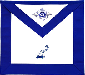 Officers Blue Lodge Officer Apron Set - Blue Ribbon Machine Embroidery (Set of 19) - Bricks Masons