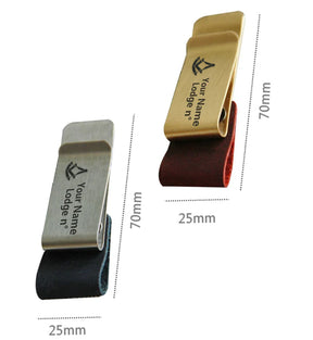 Past Master Blue Lodge Pen Holder - Leather Brass - Bricks Masons