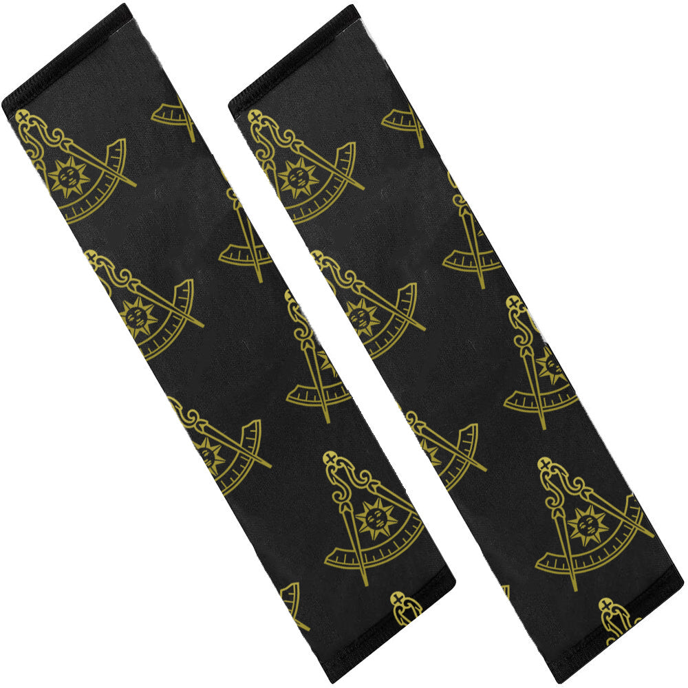 Past Master Blue Lodge California Regulation Seatbelt Cover - White & Gold - Bricks Masons
