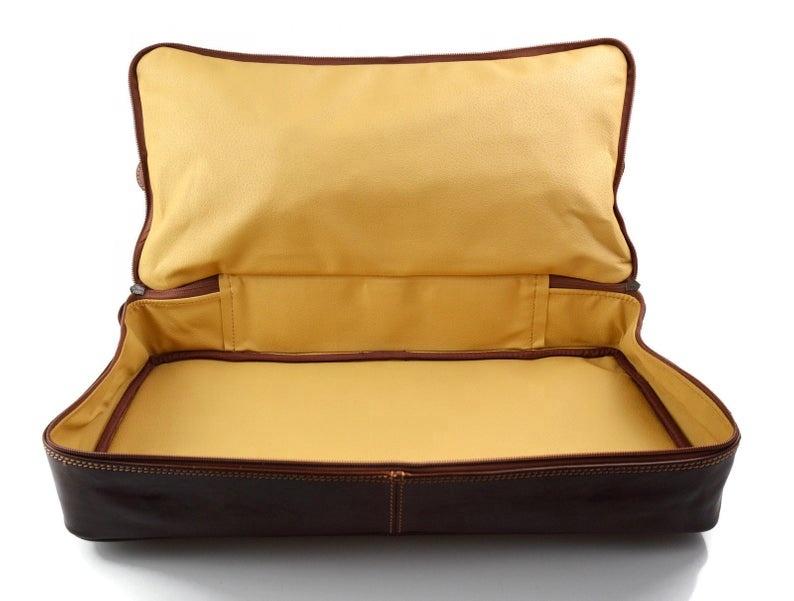 Past Master Blue Lodge Travel Bag - Genuine Light Brown Leather - Bricks Masons