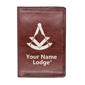 Past Master Blue Lodge Wallet - Black & Brown - Bricks Masons