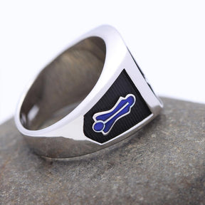 Master Mason Blue Lodge Ring - Plumb Trowel Sterling Silver - Bricks Masons