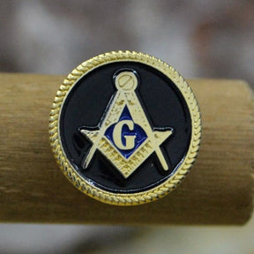 Master Mason Blue Lodge Lapel Pin - Square & Compass G Black & Gold - Bricks Masons