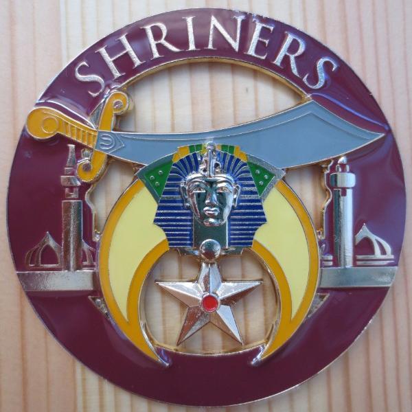 Shriners Car Emblem - Minarets Dark Brown Medallion - Bricks Masons