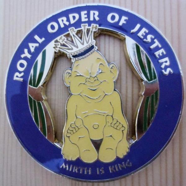 Royal Order of Jesters Car Emblem - MIRTH IS KING Medallion - Bricks Masons