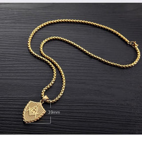 Multiple Colors Shield Masonic Pendant Necklace - Bricks Masons