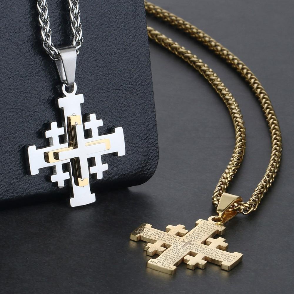 Jerusalem Cross Pendant Knights Templar Necklaces - Bricks Masons