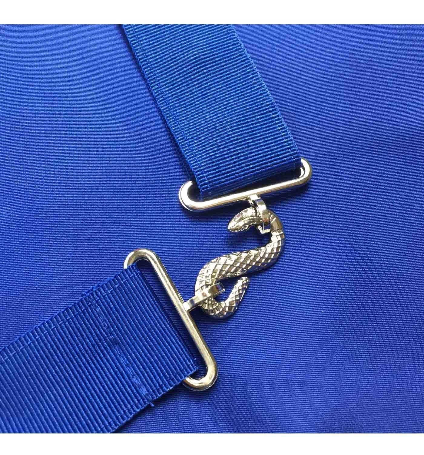 Sentinel Blue Lodge Officer Apron - Royal Blue Wreath Embroidery - Bricks Masons