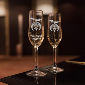 Shriners Champagne Flute - 2 Pieces Set - Bricks Masons